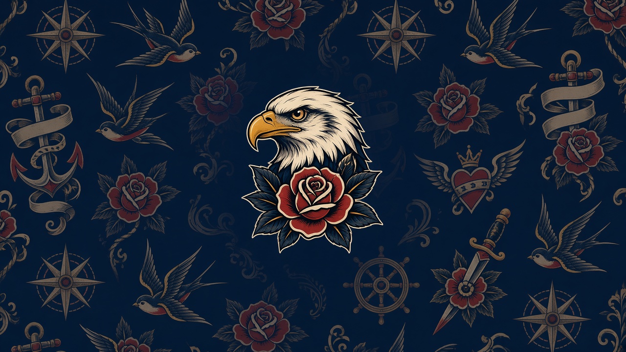 Patriotic Peptides — American traditional eagle and rose